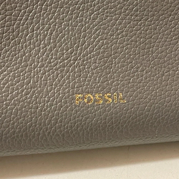Fossil beautiful medium size double fold zipper closure wallet gray leather - Picture 7 of 16
